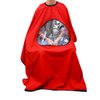 ULTNICE Salon Home Barbers Hairdressing Cape Gown with Viewing Window for Hair Cutting 62.9 * 57"(Red)