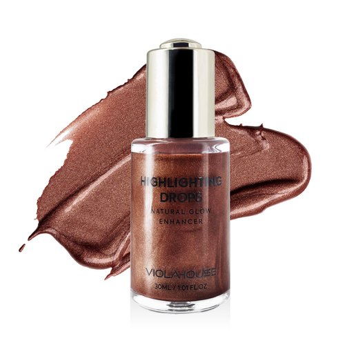 VIOLA HOUSE Liquid Highlighter Drops, Glitter Illuminator Blend with Foundation and Makeup, Face, Eye Shadow, Body Shimmer & Glitter. 30ml (4 sunlight)