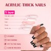 Gufonkod Black Press on Nails Medium Coffin French Tip Fake False Nails with Glue on Nails Butterfly Rhinestone Design Acrylic Nails Press ons Artificial Stick on Nails for Kids Women Girls 24PCS