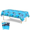 WERNNSAI Shark Table Cloth - 2 PC 54” x 108” Ocean Party Supplies Disposable Under The Sea Party Table Cover Blue Plastic Rectangular Dining Tablecloth for Kids Sea Animal Beach Pool Party Decor