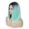 Quick Wig Mint Green Wig Short Straight Bob Wigs Ombre Wigs for Women and Girls Heat Resistant Colorful Wig Halloween Cosplay Party Synthetic Wig 14 Inches