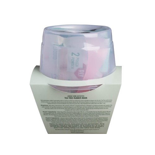 Lindsay Home Aesthetics Tea Tree Rubber Face Mask - Soothe Dry Skin by Reducing Itching and Irritation Rejuvenating, Oil Control, Hydrating Skin Benefits, 2 Masks 5.04 oz