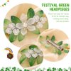 Brishow Green Leaf Bride Wedding Hair Clip Sliver Flower Hair Barratte Festival St Patrick's Day Hair Accessories for Women and Girls