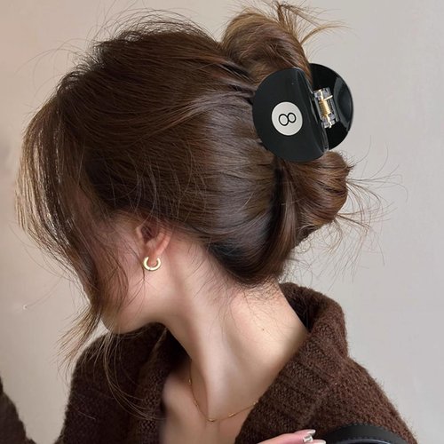 Billiard Ball Themed Acetate Hair Clip & Beaded Bracelet Set – For Women Girls Billiards Enthusiasts Gift