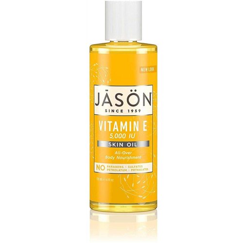 Jason Naturals Vitamin E 5000 IU Skin Oil (Pack of 2) with Sunflower Oil, Safflower, Rice, Avocado, Sweet Almond, Apricot and Wheat, 4 oz. Each