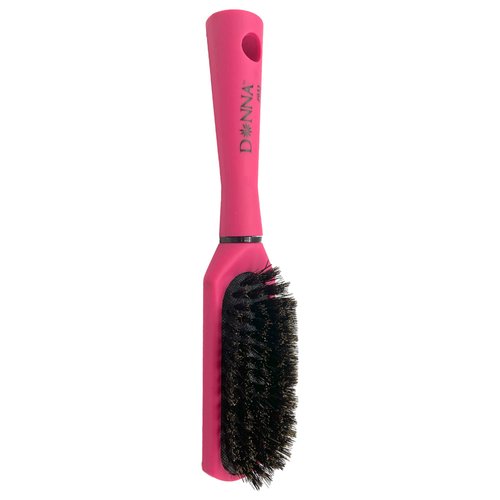 Donna Boar Styling Brush 100% Boar Bristles, for Women, Rubber Handle 1pc, Assorted Colors -PINK