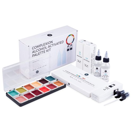 Narrative Cosmetics Complexion Alcohol-Activated Palette, Activator, and Remover Kit, Professional SFX Makeup Set