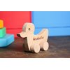 Wooden Puppy Dog Push Toy, Waldorf and Montessori Animal Toy, Personalized Toy Gift, Gift for Baby Shower, Wooden Toy, Personalized