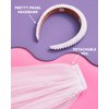 xo, Fetti Bachelorette Party Decorations Pearl Headband with Detachable Veil | White Headpiece Bridal Shower Gift, Bridesmaid Favors
