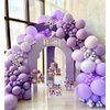 MEBAY Grey Violet Maca Purple Gold Balloons Garland Arch Kit, 146Pcs Latex Balloons Different Sizes 18 12 10 5 Inch for Party Decoration Birthday Wedding Engagements Anniversary Baby Shower