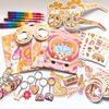 110PCS Groovy Boho Party Favors Groovy Coloring Books and Eight Color Crayons Funny Keychains Paper Glasses Stickers For Kids