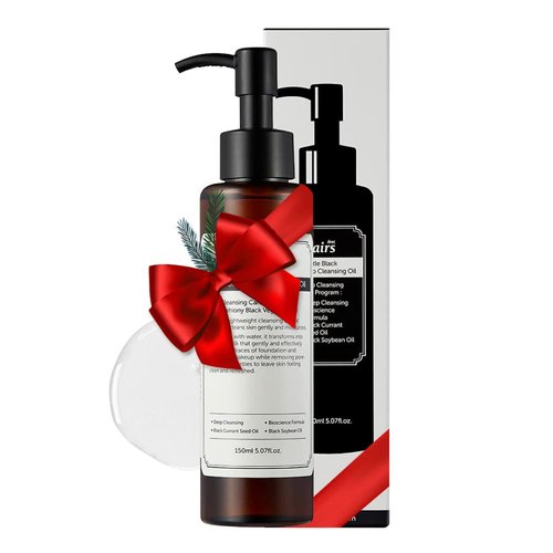 [DearKlairs] Gentle Black Deep Cleansing Oil 5.07 Oz | Composed of natural Vegan Black Bean, Black Sesame, Black Currant Seed oil for gentle, non-irritating cleanser for sensitive skin