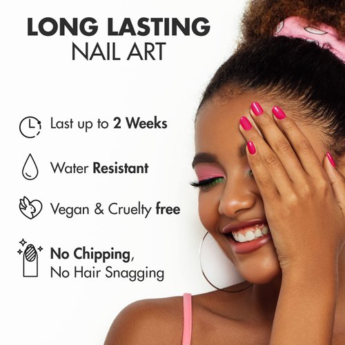 MOYOU LONDON Semi Cured Gel Nail Strips Plain Color 20 Pcs. UV Gel Nail Wraps for Salon-Quality Manicure, Easy to Apply, Trim, & Remove