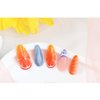 Foccna French Tip Press on Nails Almond Acrylic Fake Nails Medium Long Summer Nails Luxury Clear Colorful False Nail Tips- 24pcs