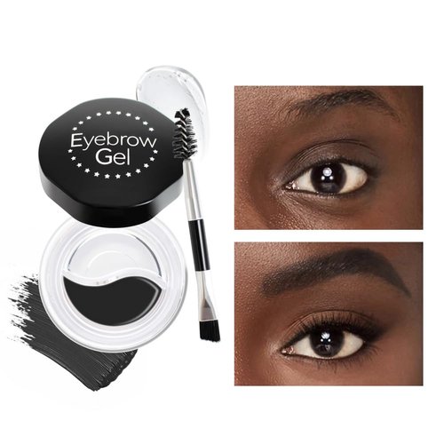 Eyebrow Pomade And Clear Eyebrow Setting Gel Set, 2 In 1 Eyebrow Gel Brow Pomade Set Clear Eyebrow Wax Gel Long Lasting Brow Pomade (#06)