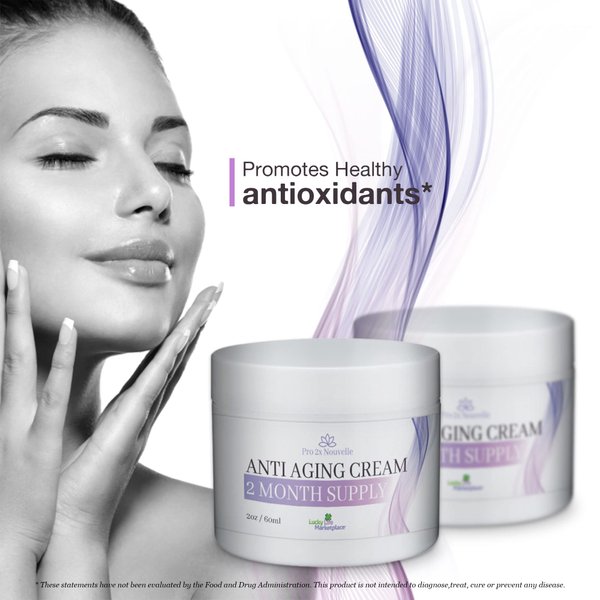 Pro 2x Nouvelle Anti Aging Cream 2 Month Supply - Nourishing Antioxidant Skin Cell Renewal Formula with Vitamins & Collagen - Reduce Wrinkles Appearance - Help Improve Uneven Skin Tone & Age Spots