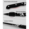Stapava Steak Knives Set of 8, Stainless Steel Steak Knife Set Black, Sharp Serrated Dinner Knives Matte with Laser Pattern for Kitchen Restaurant Picnic Barbecue, Dishwasher Safe