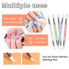 5 Pcs Nail Art Sculpture Pen Dual Tipped Silicone Nail Tools Nail Art Acrylic Pen Silicone Brushes for Resin Nail Art Tools for Design Nail Foil Carving Drawing Effect Shaping Drawing