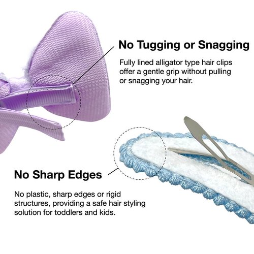 Hair Clips for Girls 17 Pcs No Slip Assorted Barrettes for Kids Bows Blue Purple Cute Hair Accessories for Little Girls Teens Toddlers Child Kids Gifts