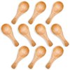 HANSGO Small Wooden Spoon, 10PCS 3 inches Ice Cream Salt Spoon Honey Coffee Tea Sugar Salt Jam Mustard, Light Brown