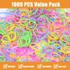 LUERMINJP Elastic Hair Bands Mini Hair Ties, 1000pcs No Damage Hair Rubber Bands, 0.59” Soft Ponytail Holders Colorful Hair Ties, Small Hair Elastic Accessories for Baby Toddler Kids Girls (Colorful)