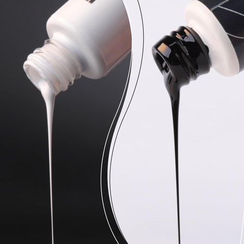 NXJ INFILILA Gel Liner Nail Polish Set, 2 Color French Tip Nail Polish White Black, Gel Liner Nail Art Paint for Swirl Nails Built Thin Nail Art Brush in Gel Pens UV Soak off Gifts for Women