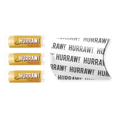 Hurraw! Pineapple Lip Balm, 3 Pack: Organic, Certified Vegan, Cruelty and Gluten Free. Non-GMO, 100% Natural Ingredients. Bee, Shea, Soy and Palm Free. Made in USA