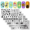DANNEASY 6 Pieces Halloween Christmas Nail Stamping Plate Holiday Nail Stamps Nail Stencils Plates for Nails Design Manicure Template Nail Art Tools Acrylic Nail Accessories