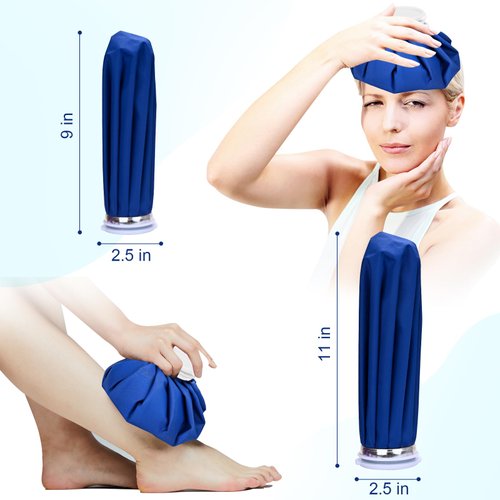Luijnbn 2 PCS Upgrade Ice Pack Injuries Reusable,11in & 9in Ice Bags Hot Water for Injuries, Soothe Pain and Stay Cool, Old school Style and Traditional Ice Packs, Versatile and Easy to Carry