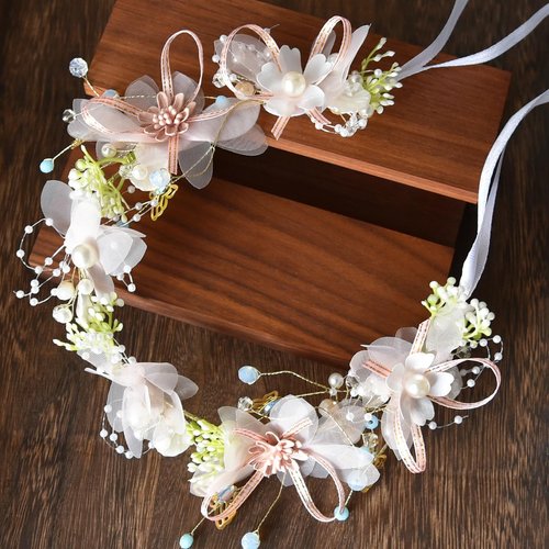 JDYYICZ 2 pcs Forest style dynamic flower wreath, hair hoop, wedding bride headwear, wedding dress accessories