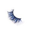 FOXSCOS Color Eyelashes,Beautiful Natural False Eyelashes,3D Mink Color Eyelashes 20mm Short Style (Blue Black)