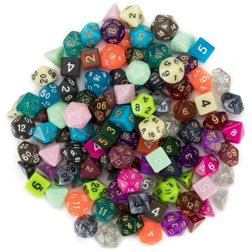 Wiz Dice DND Dice Set - 140 Pieces Total (20 Sets of 7 Dice in Unique Colors) & Storage D&D Dice Bag-Polyhedral Role Playing Dice - Perfect DND Accessories for TTRPG Dice Games - Bag of Tricks