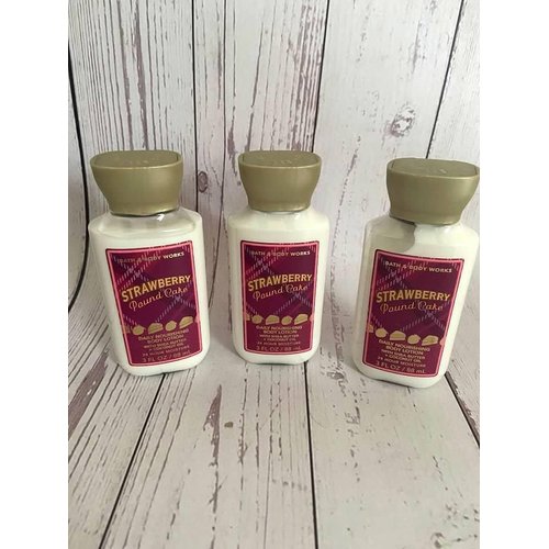 3 Strawberry Pound Cake Travel bath Body Lotion 3 oz