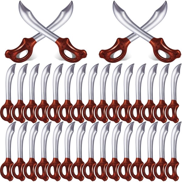 ZAUGONTW 35 Pieces Inflatable Pirates Sword, Pirate Halloween Party Supplies, Inflatable Swords Summer Pool Swimming Party Water Toy