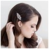 Iaceble Bohemia Rhinestone Hair Clips Barrette Crystal Leaf Hairclip Hairpin Gold Leaf Side Clips Barrette Shining Leave Head Clip Hairpin Bridal CZ Head Clip Hair Accessories for Women and Girls Headdress (Gold)