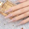 RARJSM Reflective Glitter Gel Nail Polish Nude Light Brown Pink Sheer Jelly Gel Polish Flash Diamond Sparkle Rainbow Silver Shimmer Soak off Curing Requires 15ml Single Bottle for Home Salon