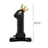 Eoopoon 42 Inch Crown Black Number Balloon, Number 0 Balloon with Base for Girls 0th Birthday Party Decoration, Anniversary Decor Theme Party Supplies (Black 6)