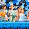 LovesTown 70PCS Video Game Balloon Garland Kit, Video Game Backdrop Table Covers Blue Birthday Balloon Arch Party Decorations for Party Birthday Supplies