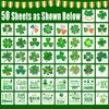 Partywind Glitter St Patrick's Day Temporary Tattoos, Shamrock Tattoos for Saint Patrick's Day Decorations, Irish Clover Accessories for Green Day Party Supplies, Kids Goodie Bag Stuffers