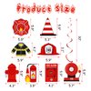 48Piease Firetruck Hanging Swirls Firetruck Birthday Party Decorations for Kids Double-sided Firefighter Fireman Fire Rescue Ceiling Streamers Firetruck Foil Spirals Hanging Decor