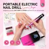 SAVILAND Professional Nail Drill for Acrylics: 2024 High Tech 40000RPM Electric Nail Drill 6000mAh Efile Machine Rechargeable Nail File Portable Nail Grinder Ceramic Drill Bit Salon Manicure Pedicure