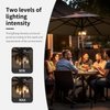 Nora·Gift Patio 2 Packs Umbrella Light with LED Edison Bulbs, Battery Operation Cordless-Outdoor Umbrella Pole Lights with 2 Lighting Modes for Garden，Patio, Backyard, Camping or BBQ - Brown