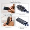 Detangler Brush for Women - Curly Hair Blow Dryer Round Brush for Blow Out - Self Cleaning Roller Retractable Hairbrush for Wet or Dry Womens and Men Navy Blue