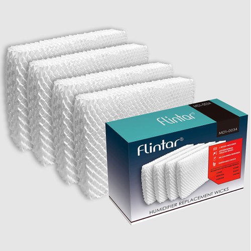 Flintar MD1-0034 Humidifier Replacement Wick Filters, Compatible with Vornado Evaporative Humidifier Model Evap40, Evap2, EV100, EV200, EVDC300, EVDC500, EVDC505 (Not for Evap3), 4-Pack