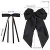 UVANKAUP 4 Pcs Hair Clips for Women Girls - Silky Satin Big Bows Clips - Black/White Bow Hair Barrettes - Tassel Hair Ribbons Bows with Oversized Long Tail - 2 Style