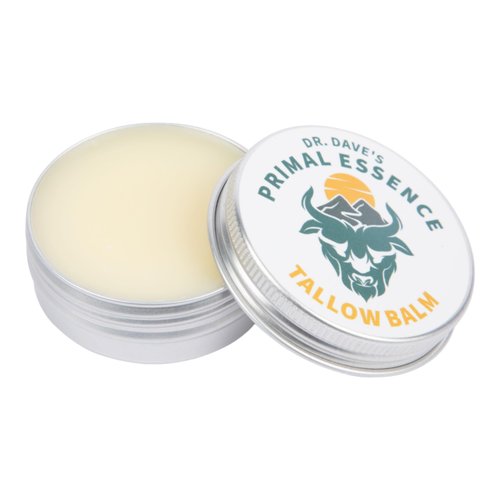 Dr. Dave's Primal Essence Grass Fed Beef Tallow for Skin - Tallow Balm with Shea Butter, Organic Jojoba Oil, Honey, and Beeswax - Beef Tallow Moisturizer for Face and Body - Vanilla and Spearmint, 1oz