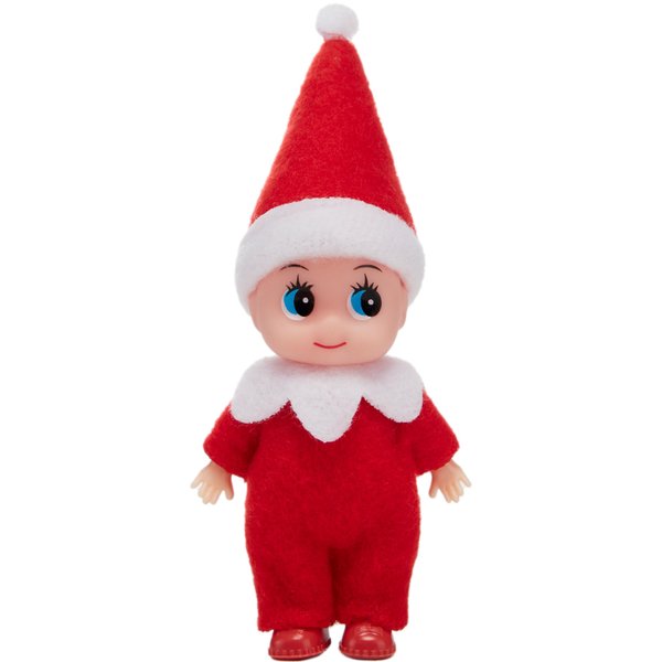 JOYIN Christmas Red Tiny Elf Doll Soft Plush Toy Doll for Christmas Decor, Xmas Gift, Xmas Clothing for Elf Doll