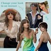 HH FASHION Clip in Bangs - 100% Human Hair Bangs Clip in Hair Extensions Dark Brown Wispy Bangs, Clip on Air Curtain Bangs Fringe With Temples Hairpieces Curved Bangs For Women Daily Wear