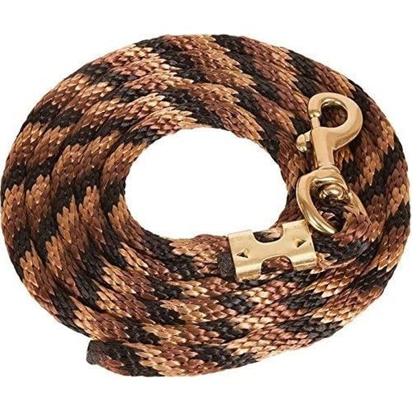Mustang Poly Lead Rope 9ft. with Bolt Snap, Black/Brown/Tan, One Size