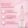 Water Dental Flosser Pick for Teeth,Grinest Cordless Water Dental pik Teeth Cleaner 7 Modes Rechargeable Oral Irrigator Portable IPX7 Waterproof Tooth flossing Cleaning for Home Travel-Pink